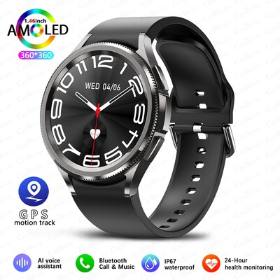 Για Samsung Galaxy Watch6 Classic Smartwatch Men GPS Sports Health Heart Rate Αδιάβροχο Bluetooth Call Smart Watch 2024 Νέο