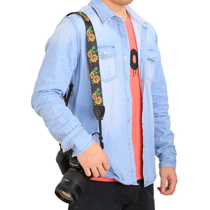 Kaiš za nošenje oko vrata u retro etničkom stilu Višebojna serija PU kožni vintage podesivi remen za Nikon Sony DSL/DSLR