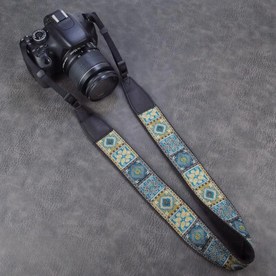 Retro etnilise stiiliga tikitud kaamerarihm DSLR mikro ühe kaamera õlarihm sobib Fuji jaoks Sony jaoks Canoni jaoks