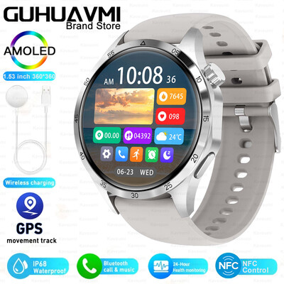 GT4 PRO Pametni sat Muški sat 4 Pro AMOLED HD zaslon Bluetooth Poziv GPS Putanja NFC Otkucaji srca BloodSugar SmartWatch 2024 Novo