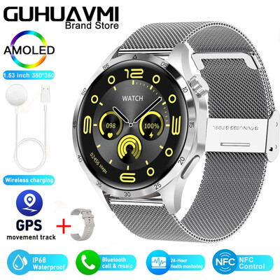 GT4 PRO Pametni sat Muški sat 4 Pro AMOLED HD zaslon Bluetooth Poziv GPS Putanja NFC Otkucaji srca BloodSugar SmartWatch 2024 Novo