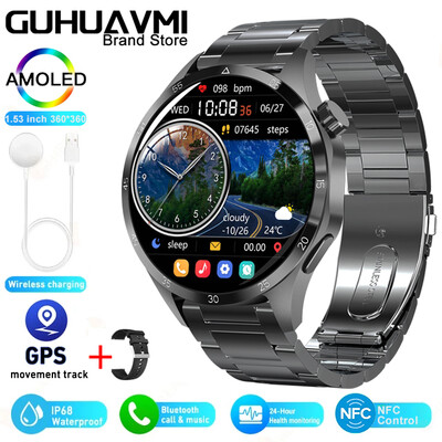 GT4 PRO Pametni sat Muški sat 4 Pro AMOLED HD zaslon Bluetooth Poziv GPS Putanja NFC Otkucaji srca BloodSugar SmartWatch 2024 Novo