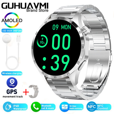 GT4 PRO Pametni sat Muški sat 4 Pro AMOLED HD zaslon Bluetooth Poziv GPS Putanja NFC Otkucaji srca BloodSugar SmartWatch 2024 Novo