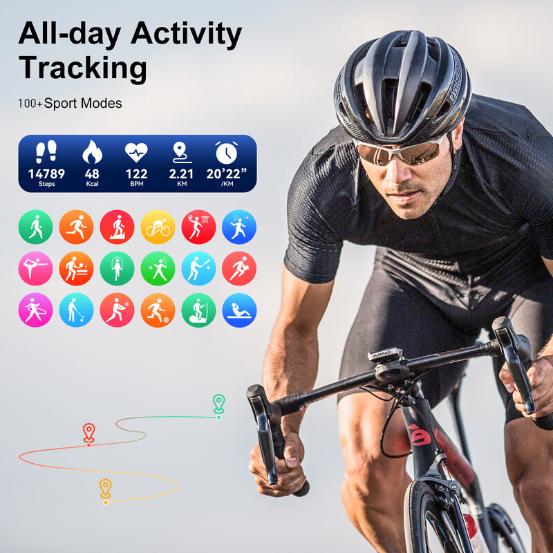 Karchilor 2024 pametni satovi za muškarce 2,01-inčni zakrivljeni zaslon Bluetooth poziv IP68 vodootporan pametni sat za sport i fitnes