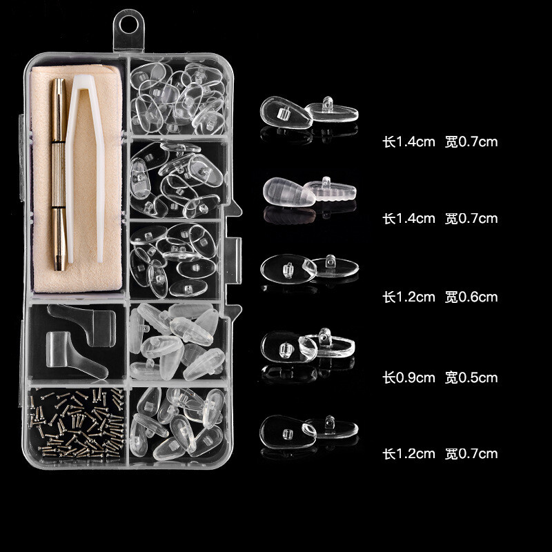 Brilles Deguna spilventiņi Pretslīdes skrūvju komplekts Ausu āķi Dažāda veida skrūves Skrūvgriežu piederumi 