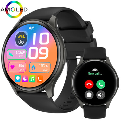 2024 True AMOLED Smart Watch Ladies Screen Always Show Time 466*466 HD Health Tracker Voice Calling Smartwatch Women For Xiaomi