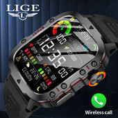 LIGE 2024 Vanjski vojni muški pametni sat Bluetooth poziv Sportski monitor otkucaja srca IP68 vodootporni pametni satovi za Android IOS