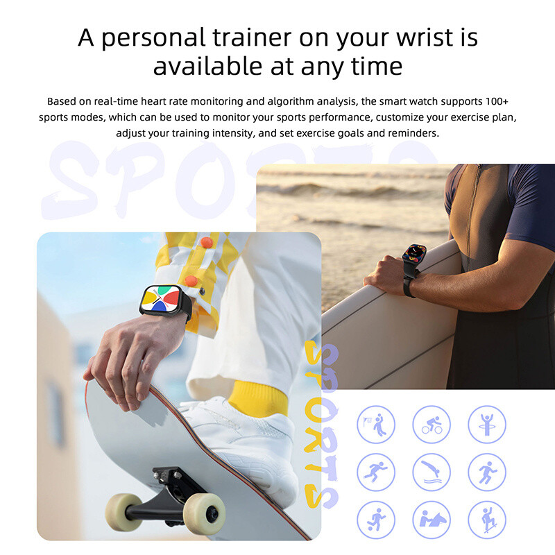 2024 Novo za Xiaomi pametni sat Muškarci Žene Bluetooth poziv Otkucaji srca Kisik u krvi Glasovni asistent 100+Sports Man Smartwatch+kutija