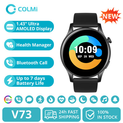 [Нов 2024] COLMI V73 Smartwatch AMOLED дисплей Bluetooth Calls Health Fitness Tracking Смарт часовник за мъже жени