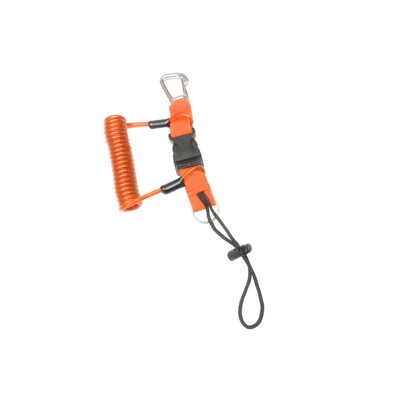 Навито въже за безопасно гмуркане с катарама за бързо освобождаване, червено