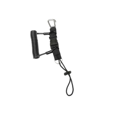 Навито въже за безопасно гмуркане с катарама за бързо освобождаване, червено