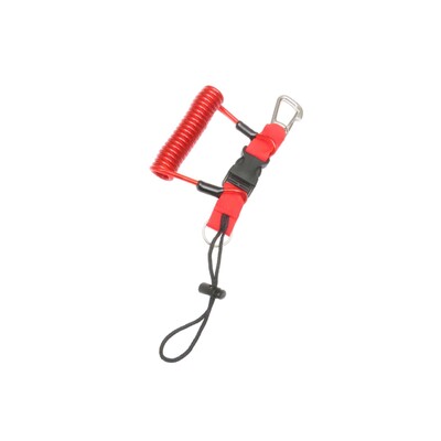Навито въже за безопасно гмуркане с катарама за бързо освобождаване, червено