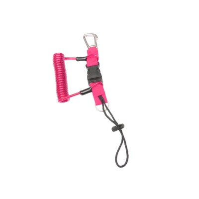 Навито въже за безопасно гмуркане с катарама за бързо освобождаване, червено