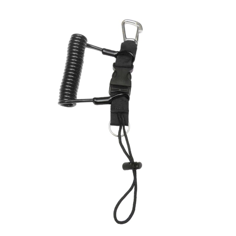 Навито въже за безопасно гмуркане с катарама за бързо освобождаване, червено