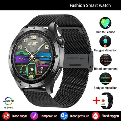 2024-es új, orvosi minőségű okosóra vércukorszint vérzsír húgysav EKG+PPG testhőmérséklet Bluetooth hívás egészségügyi okosóra