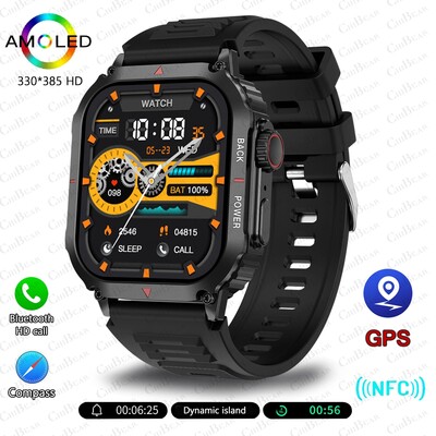 2024 Novi GPS sportski pametni sat Muški AMOLED HD zaslon IP68 Vodootporan NFC Bluetooth Call Outdoor Vojni SmartWatch za Android