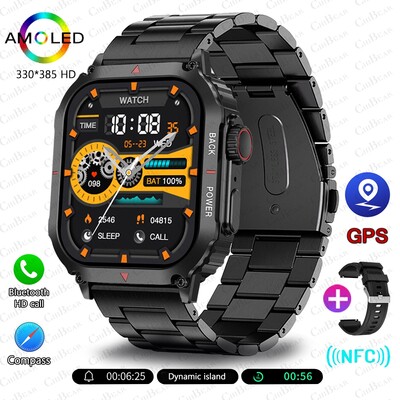2024 Novi GPS sportski pametni sat Muški AMOLED HD zaslon IP68 Vodootporan NFC Bluetooth Call Outdoor Vojni SmartWatch za Android