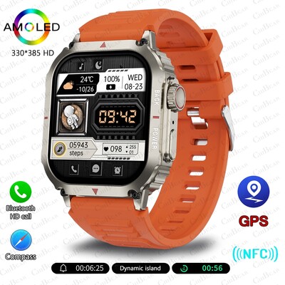 2024 Novi GPS sportski pametni sat Muški AMOLED HD zaslon IP68 Vodootporan NFC Bluetooth Call Outdoor Vojni SmartWatch za Android