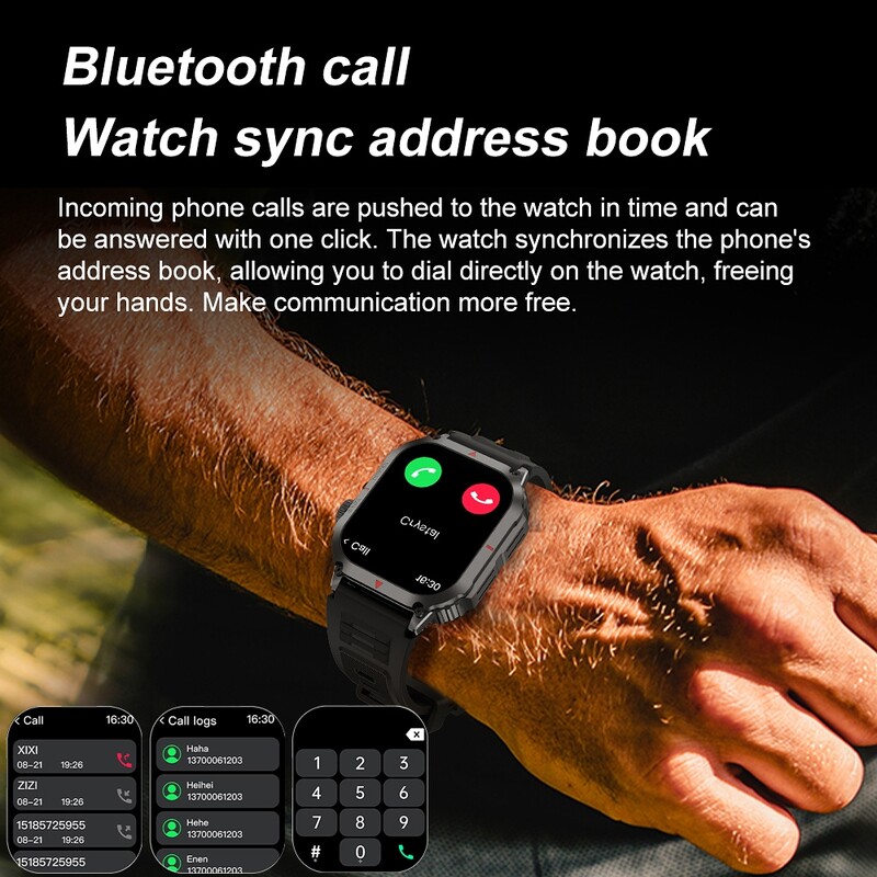 2024 Novi GPS sportski pametni sat Muški AMOLED HD zaslon IP68 Vodootporan NFC Bluetooth Call Outdoor Vojni SmartWatch za Android