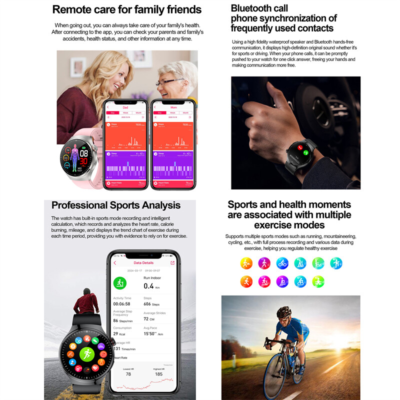 2024 Novi pametni sat medicinske kvalitete za muškarce EKG+PPG krvni lipidi šećer u krvi mokraćna kiselina HRV tester AMOLED HD BT Call ženski pametni sat