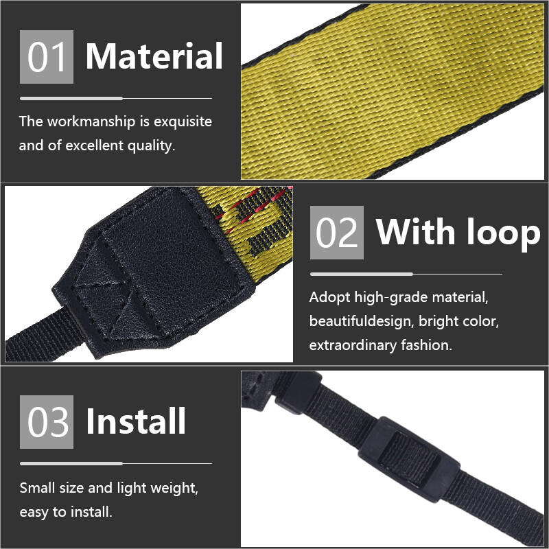 "Moderan remen u boji - više opcija boja, pogodan za sve stilove fotoaparata."