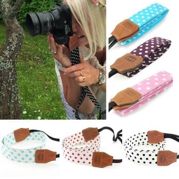 Universal Retro Polka Dots Μπλε ζώνη ώμου Λωρίδα φωτογραφικής μηχανής Λαιμός φωτογραφίας για Canon Nikon Sony Pentax Leica Fuji Olympus DSLR