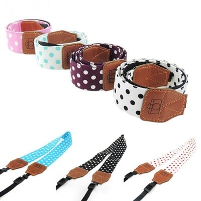 Universal Retro Polka Dots Μπλε ζώνη ώμου Λωρίδα φωτογραφικής μηχανής Λαιμός φωτογραφίας για Canon Nikon Sony Pentax Leica Fuji Olympus DSLR