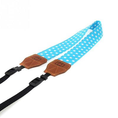 Univerzalni retro točkasti plavi remen za remen za kameru oko vrata Foto remen za Canon Nikon Sony Pentax Leica Fuji Olympus DSLR