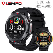 LEMFO Smart Watch Men 1,39`` 420*420 HD Οθόνη IP68 Αδιάβροχη Bluetooth Κλήση Μουσική Play Sport 420mah LF33 Smartwatch Men 2024