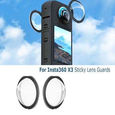 Анти-надраскване за Insta360 X3 Sticky Lens Guards Dual-Lens 360 Mod For Insta 360 X3 Protector Cap обектив Аксесоари за фотоапарат Нови