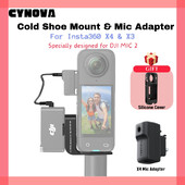 CYNOVA Za Insta360 X4 Cold Shoe Mount Audio Mic Adapter Mikrofon Prijemnik Držač Za DJI Mic2 RX Insta 360 X4 X3 Dodaci