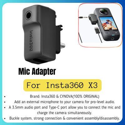 CYNOVA Za Insta360 X4 Cold Shoe Mount Audio Mic Adapter Mikrofon Prijemnik Držač Za DJI Mic2 RX Insta 360 X4 X3 Dodaci