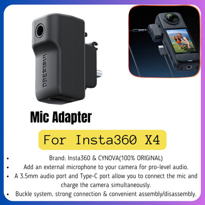 CYNOVA Za Insta360 X4 Cold Shoe Mount Audio Mic Adapter Mikrofon Prijemnik Držač Za DJI Mic2 RX Insta 360 X4 X3 Dodaci