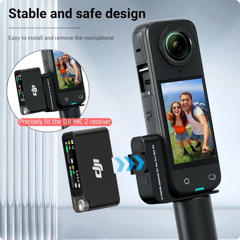 CYNOVA Za Insta360 X4 Cold Shoe Mount Audio Mic Adapter Mikrofon Prijemnik Držač Za DJI Mic2 RX Insta 360 X4 X3 Dodaci