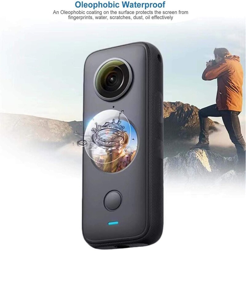 Karastatud klaas Insta360 jaoks ONE X2 kriimustusvastane ekraanikaitse Insta 360 X2 tegevuskaamera kaitsekile tarvikutele