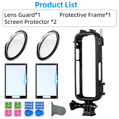 Štitnik za leće + Zaštita zaslona + Okvir za Insta360 X4 Zaštitna maska protiv ogrebotina & 20D meka folija & Dodaci za okvir protiv pada