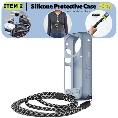 Insta360 X3 Аксесоари Силиконов защитен калъф Закалено стъкло Протектор на екрана Капачка на обектива Предпазители за обектива Метална рамка Калъф за носене