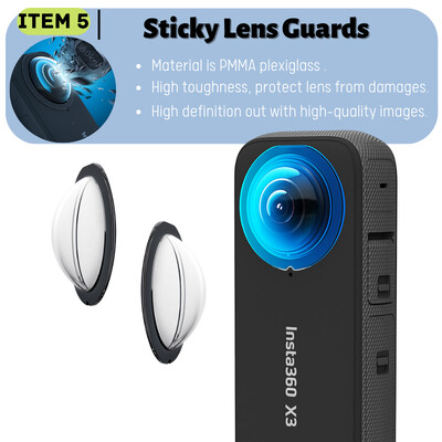 Insta360 X3 Аксесоари Силиконов защитен калъф Закалено стъкло Протектор на екрана Капачка на обектива Предпазители за обектива Метална рамка Калъф за носене