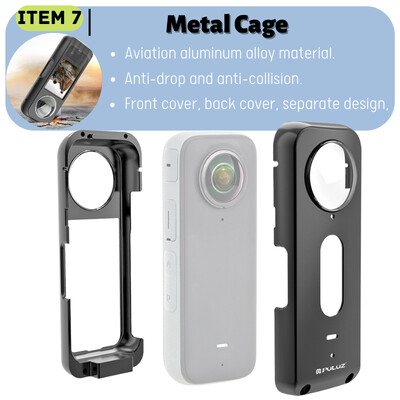 Insta360 X3 Аксесоари Силиконов защитен калъф Закалено стъкло Протектор на екрана Капачка на обектива Предпазители за обектива Метална рамка Калъф за носене