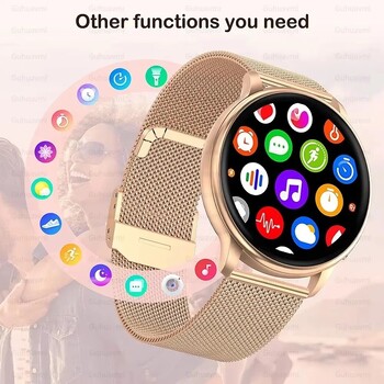 2024 Νέο εξαιρετικά λεπτό ανθεκτικό GPS Smartwatch Γυναικείο ρολόι 466*466 Οθόνη καρδιακών παλμών Πίεση αίματος Bluetooth Call Health Smartwatch Lady