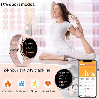 2024 Νέο εξαιρετικά λεπτό ανθεκτικό GPS Smartwatch Γυναικείο ρολόι 466*466 Οθόνη καρδιακών παλμών Πίεση αίματος Bluetooth Call Health Smartwatch Lady