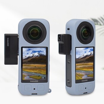 Προστατευτική θήκη σιλικόνης σώματος Insta360 X3 με ρυθμιζόμενο σχοινί κατά των απωλειών Προστατευτικά αξεσουάρ καπακιού φακού με ιμάντα καρπού