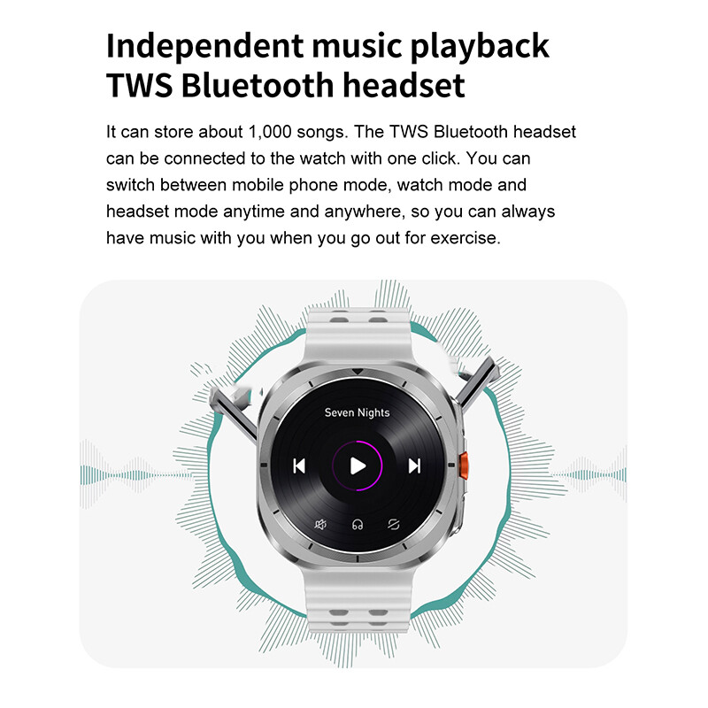 2024 DT Watch Ultra 7 Смарт часовник USB трансфер на данни 4GB 3D Vision TWS Мъжки смарт часовник Жени Bluetooth разговор Безжично зареждане