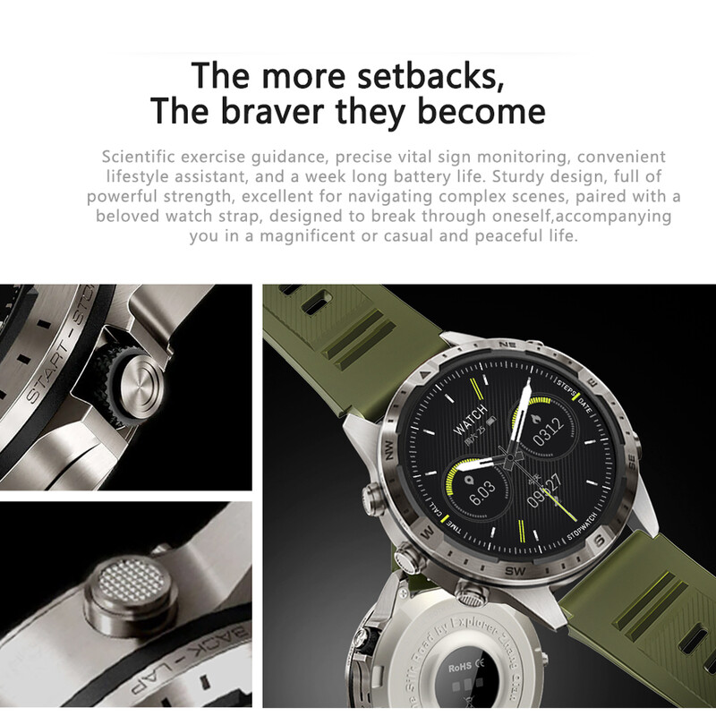 2024 Нов NFC Bluetooth разговор Мъжки смарт часовник 1,6 инча AMOLED Бизнес часовници Компас GPS Спортна писта Смарт часовник за метален корпус