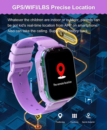 2024 Νέα SIM 4G Kids Smart Watch Τοποθεσία Ιστορικού GPS Εμφάνιση κάμερας βίντεο κλήσης HD SOS Αδιάβροχο Παιδικό ρολόι παρακολούθησης LBS