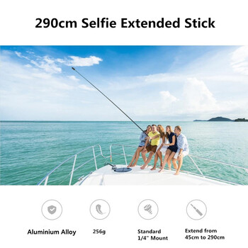 Invisible Extended Edition Selfie Stick Scalable Monopod for Insta 360 X2 X3 X4 Accessories for GoPro 12 11 10 9 8 Stick Tripod