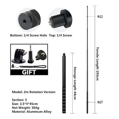 Invisible Extended Edition Selfie Stick Scalable Monopod za Insta 360 X2 X3 X4 Dodaci za GoPro 12 11 10 9 8 Stick Stativ