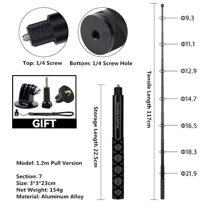 Invisible Extended Edition Selfie Stick Scalable Monopod za Insta 360 X2 X3 X4 Dodaci za GoPro 12 11 10 9 8 Stick Stativ