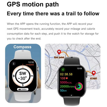 2024 Νέα Σειρά 10 για Apple Watch 10 GPS Smart Watches Μνήμη 4G Μουσικό βίντεο NFC BT Αδιάβροχο έξυπνο βραχιόλι για Android IOS