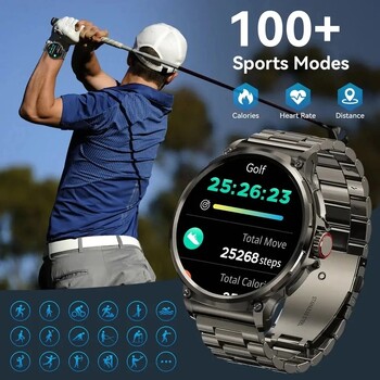 2024 Νέα οθόνη Ultra HD AMOLED 1,85 ιντσών Bluetooth Call Smart Watch Men 710 mAh Μπαταρία Sports Tracker Ρολόγια για Android IOS